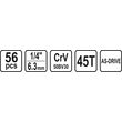 Trusa tubulare 1/4'', 56 buc Sthor 58643 5