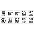 Trusa biti hexagonali 3 - 12 mm, 18 piese Yato YT-7752 2