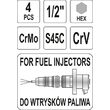 Set 4 tubulare pentru injectoare Yato YT-1762 3