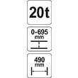 Presa hidraulica 20t 0 - 695 mm Yato YT-55581 3