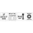 Cap trimmer pe rulment + 4 adaptoare 2.4 - 2.7 mm Flo 79552 4