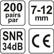 Dopuri pentru urechi, spuma, SNR 34 dB, Yato YT-74510 5