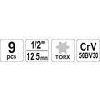 Set 9 chei tubulare e10 - e24 CR-V Yato YT-0521 6