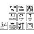 Rotopercutor SDS+ 1100w, 5j Yato YT-82123 5