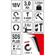 Rotopercutor SDS+ cu acumulator 18v, 2j Yato YT-82770 5