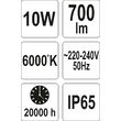 Reflctpr cu led 10w, 700l m Yato YT-81800 5