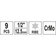 Set biți impact ribe, 9 buc Yato YT-10681 5