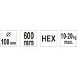 Malaxor hex triplu 120 x 600mm Yato YT-5505 2