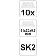 Lame rezerva cutter 61 x 33 x 0,5 mm, 10buc Yato YT-7527 3