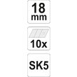Lame rezerva cutter pentru tapet 18mm 10buc Yato YT-7529 3