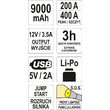 Acumulator extern li-po, 9000 mah, booster Yato YT-83081 1