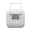 Priza Schuko cu Capac Ovivo Loft ST Alb 2