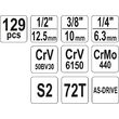 Trusa tubulare XXL 129 piese Yato YT-38881 5