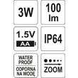 Lanterna led 3 W cu functie zoo m Yato YT-08571 5
