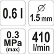 Pistol de vopsit cu rezervor plastic 0.6l Yato YT-2341 3