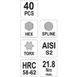 Trusa biți torx, hex și spline 40 piese CrV Yato YT-0400 5