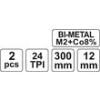 Set 2 panze fierastrau pentru metal 300x 12 mm bi-metal Yato YT-3462 2