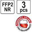Set masca de praf cu valva 3 buc Yato YT-7492 2