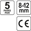 Set antifoane tip dop 8-12 mm 5 perechi Yato YT-7455 2