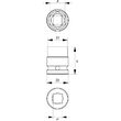 Cheie tubulară hexagonlă de impact 36 mm 1