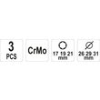 Set 3 Chei tubulare de impact lungi cu protectie de plastic 17, 19, 21 mm 1/2