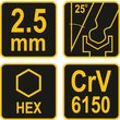 Cheie hexagonala cu bila si maner 2.5mm Vorel 56621 3