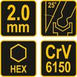 Cheie hexagonala cu bila si maner 2mm Vorel 56620 3
