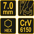 Cheie hexagonala cu bila si maner 7mm Vorel 56626 3