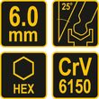 Cheie hexagonala cu bila si maner 6mm Vorel 56625 3