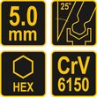 Cheie hexagonala cu bila si maner 5mm Vorel 56624 3