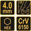 Cheie hexagonala cu bila si maner 4mm Vorel 56623 3