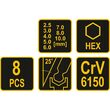 Set chei hexagonale bila si maner, 8 buc Vorel 56629 3