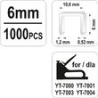 Set 1000 capse 6 mm Yato YT-7022 2