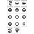 Surubelnita vde, interschibabile, 50 pcs Yato YT-28293 3