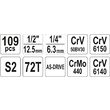 Trusa tubulare 109 piese Yato YT-38891 6
