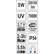 Lanterna cu acumulator 5W COB 300L m + UV Yato YT-08580 8