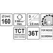 Disc fierastrau wolfra m pentru lemn 160x30 Yato YT-6057 2