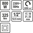 Set pistol de impact electric 1/2