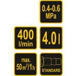 Mașină de tencuit pneumatică, duză din alamă 4L Vorel 09903 3