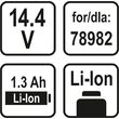 Acumulator Li-Ion 14.4V, 1.3 Ah pentru 78982 Sthor 78986 3