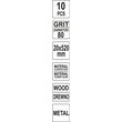 Bandă abrazivă continuă P80, 20 x 520 mm 10 bucăți Yato YT-09748 3