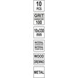 Bandă abrazivă continuă P100, 10 x 330 mm 10 bucăți Yato YT-09745 3
