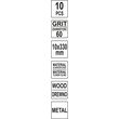Bandă abrazivă continuă P60, 10 x 330 mm 10 bucăți Yato YT-09743 3