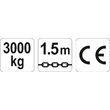 Scripete cu lant 3000 kg 1.5 m Yato YT-58966 3