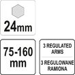 Cheie pentru rezervor reglabila cu 3 brate 75 - 160 mm Yato YT-06288 3