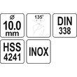 Burghiu metal HSS premiu m 10,0 mm Yato YT-44230 3