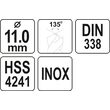 Burghiu metal HSS premiu m 11 mm Yato YT-44233 3
