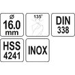 Burghiu metal HSS premiu m 16 mm Yato YT-44239 3