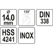 Burghiu metal HSS premiu m 14 mm Yato YT-44238 3