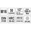 Bit spline M16 cu adaptor 1/2